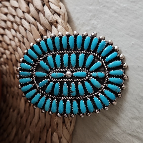 Stunning Large Native American Zuni Turquoise Cluster Pendant ππ©Ά - Picture 10 of 11